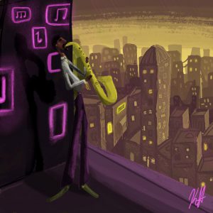 McKenzie Hitzel's winning art work for the 2023 Corridor Jazz Project
